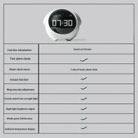 Reloj despertador con luz nocturna para niños, alarma multifuncional con control de voz, termómetro para el hogar - details 6