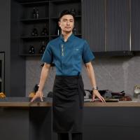 Uniforme de Chef, camisa de camarero de Catering, chaqueta de cocinero de cocina de restaurante de verano, ropa de camarero de panadería para espalda, diseño de malla transpirable - details 13
