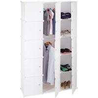 Armario Modular con 11 Compartimentos y 2 Barras, Blanco, 37x110x181 cm, plástico - details 0