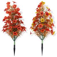 Decoración de césped, planta Artificial, estaca de jardín con estaca, adorno decorativo, decoración de estaca de jardín, decoración de porche, flor de simulación violeta - details 6