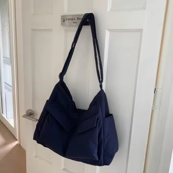 Bolso cruzado de nailon de gran capacidad, bolso de hombro deportivo Harajuku para hombre, paquete para teléfono móvil, bolso mensajero de lona de estilo coreano para exteriores - 1
