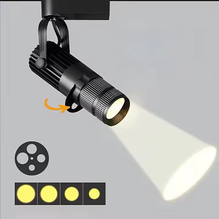 Proyector de logotipo LED Industrial, luz con enfoque y Zoom Manual, logotipo publicitario blanco y negro, 5W, 7W, 10W, 12W, 15W, 20W, 30W - 1