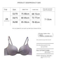 Cómodo sujetador de algodón sin aros con escote en V profundo, sujetador ajustado con lazo para mujer, ropa interior push-up ajustable antiflacidez para niñas - details 0