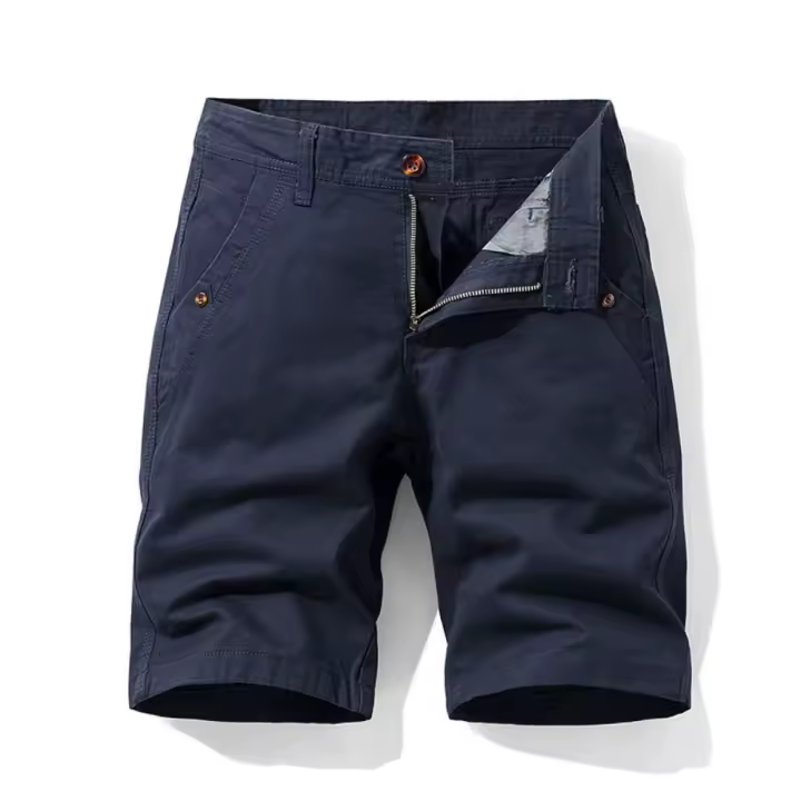 Novedad de verano, pantalones cortos Cargo 100% de algodón para hombre, moda de Color sólido, múltiples bolsillos, pantalones cortos informales holgados de marca para hombre - 1