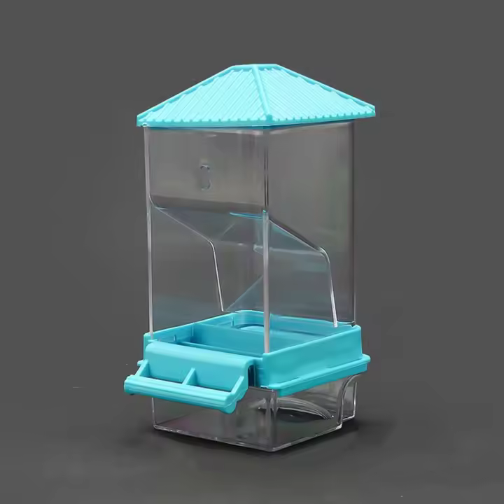 Alimentador automático de pájaros acrílico, contenedor de comida para pájaros y mascotas transparente a prueba de salpicaduras, alimentador colgante para loros de gran capacidad extraíble - 1