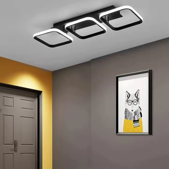 Plafón LED Aluminio Tres Cabezales Paralelos-Negro-Tres Cabezas Paralelas 40W 78*22cm Luz Blanca - 1