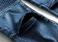 Nuevos pantalones vaqueros de motociclista Vintage de retazos para hombre, pantalones vaqueros de ciclismo elásticos rectos ajustados de Hip Hop, pantalones de calle de moda para hombre - details 12