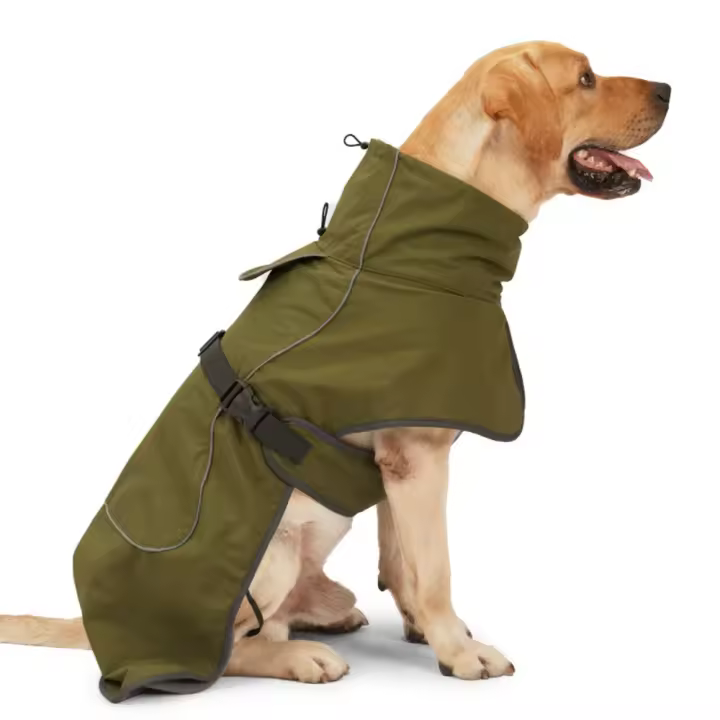 Ropa impermeable para perros grandes, chaleco grueso ajustable para perros, chaqueta con diseño de tira reflectante, abrigo para perros - 1