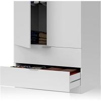 Armario de 2 Puertas y 2 Cajones Acabado en Blanco Artik Medidas: 81 cm (Ancho) x 180 cm (Alto) x 52 cm (Fondo) - details 6