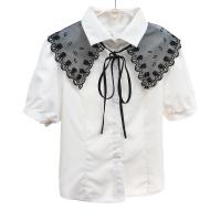 Camisa de cuello falso, blusa, cuello falso bordado, bufanda de hombro, chal, decoración, solapa de encaje, cuello desmontable - details 7