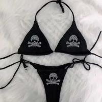 Conjunto de Bikini Y2K para mujer, traje de baño emo con calavera Rhies, sujetador con relleno Sexy, Tanga, traje de baño de dos piezas, ropa de playa - details 1