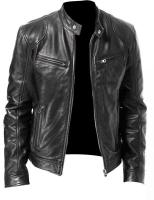 Chaqueta de cuero para hombre Chaqueta sintética suelta casual de cuero Pu - details 7