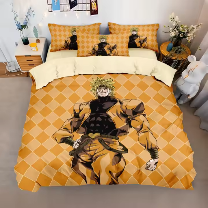 Conjunto de Ropa de Cama Anime JoJo Diseño de Aventura de Jotaro Kujo Funda de Edredón Funda de Almohada para Niños y Adultos - 1