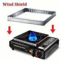 Estufa de Viento Portátil Parrilla de Gas para Exteriores con Escudo del Viento Plegable y Ajustable para Picnics y Camping - details 5