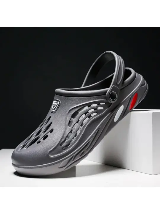 Los hombres sandalias planas zuecos de verano EVA jardín zapatillas agujero zapatos playa plataforma sandalias pareja interior casa suave baño diapositivas 49 - 1