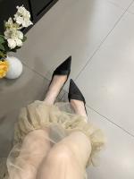 Zapatos de tacón alto plateados puntiagudos para mujer stiletto back zapatos individuales vacíos nuevos con falda bolsa cabeza sandalias zapatos de mujer - details 45