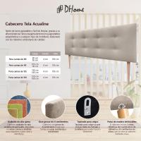 Cabecero de Polipiel o Tela Pro con 2 hileras de Botones y Patas Cabezal tapizado Cama Lujo (150x105cm con Patas (Camas 150/160), Tela Beige) - details 1
