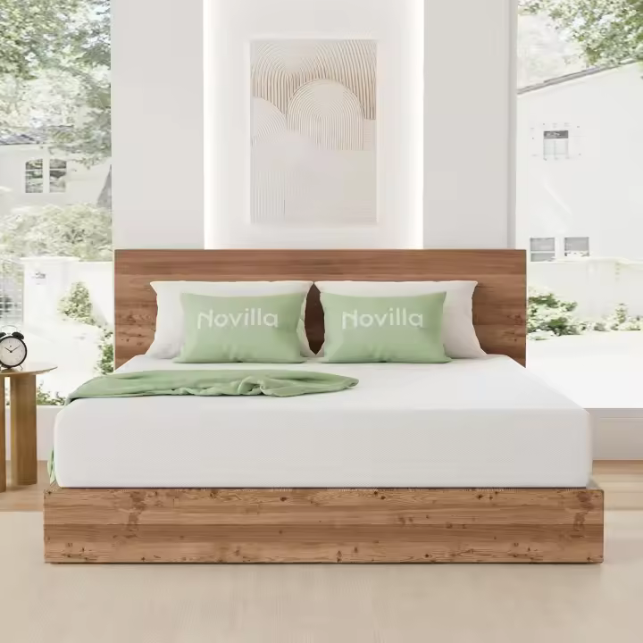 Novilla Colchones Viscoelástico 140x200, Espuma de Gel con Memoria, Colchón de Espuma, Cómodo y Transpirable, Firmeza Media, Funda de Colchón Extraíble y Lavable, Certificado Oeko-Tex, Altura 18 cm - 1