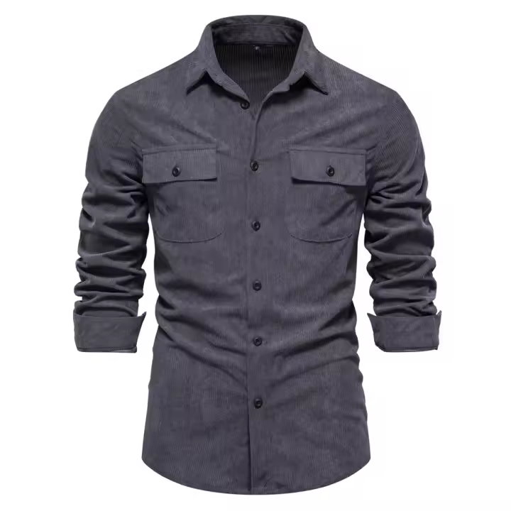 Nueva camisa de pana de otoño, camisa de manga larga para hombre, informal, delgada, versátil, a la moda - 1