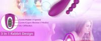 Vibrador de Punto G de Conejo 3 en 1 Estimulador de Clítoris Anal Dildo de Doble Penetración para Mujeres 18+ Juguetes Sensuales de Salud - details 1