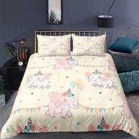 Juego de Ropa de Cama con Elefante y Flores para Bebé Animal de Dibujos Animados Lindo Cubierta de Edredón de Giraffe para Niñas y Niños - details 28