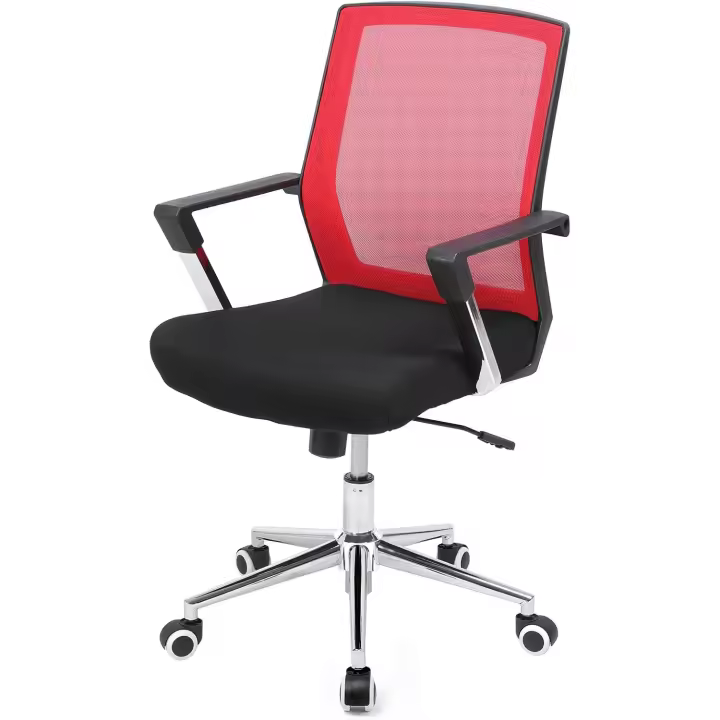 giratoria de Oficina, Altura Ajustable, Metal, Rojo, 6155102 - 1