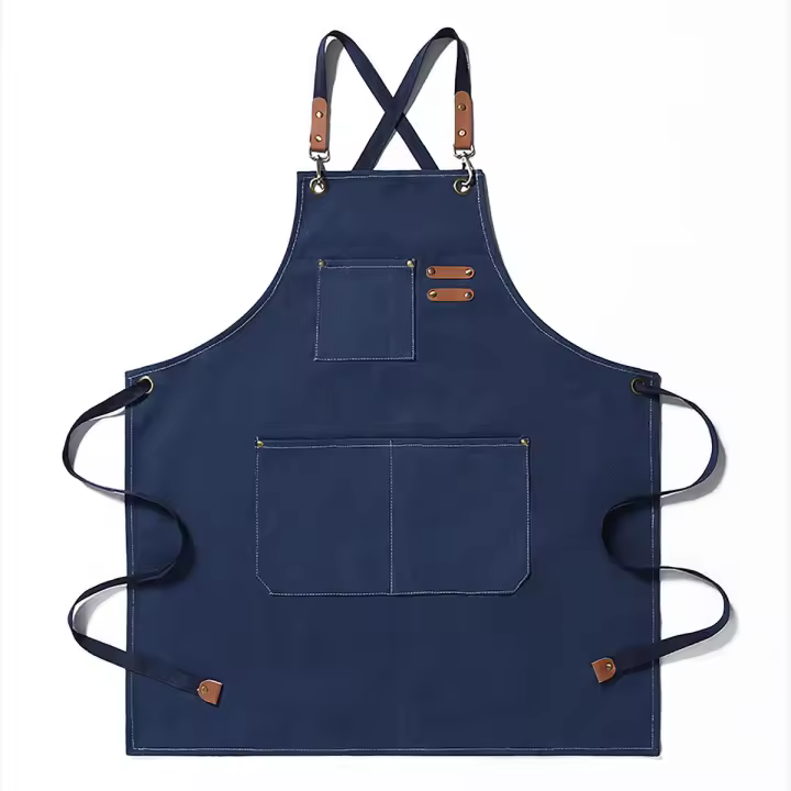 Delantal de carpintería para hombres, mandil de lona gruesa, impermeable, resistente a las manchas con bolsillos, delantal de cocina, delantal de trabajo de pintura - 1