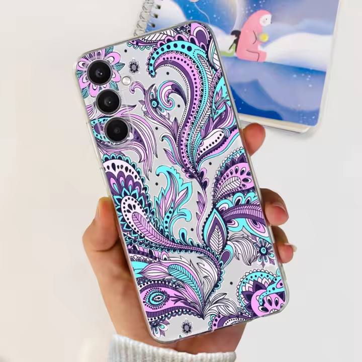 Funda de teléfono con diseño de mariposa y pantera para Samsung, carcasa trasera suave y transparente para móvil Samsung Galaxy A54, 5G, SM-A546B - 1
