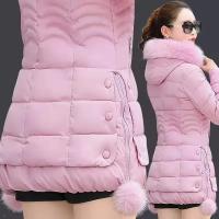 Chaqueta Parka de Invierno para Mujer Cuello Grande de Piel, Abrigo Cálido con Capucha - details 5