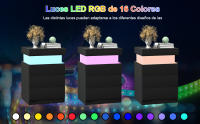 Rcynview  Mesa de Noche con Luz LED Madera, Suave, 16 Colores Ajustables, Enmontaje Requerido, Muebles y Organización - details 4