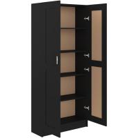 Armario de Libros Estante Estantería Soporte Almacenamiento Muebles Decoración Gabinete Oficina Estudio Contrachapada Negro 82,5x30,5x185,5 cm - details 4
