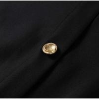 Vestidos elegantes lisos de un solo pecho con cuello redondo sin mangas y bolsillos vestido a media pierna ajustado para oficina para mujer verano 2025 - details 3