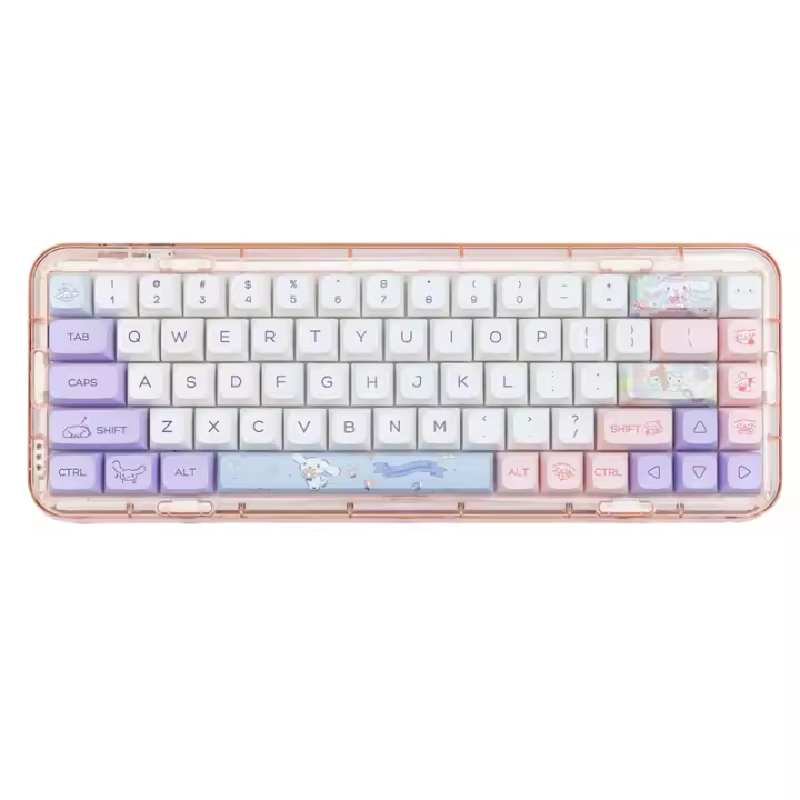Sanrio-teclas Cinnamoroll de 144 teclas Pbt Xd, sublimación de tinte Aheight para adaptación a 61, 64, 68, 75, 84, 87, 98, 104, Teclado mecánico de regalo - 1