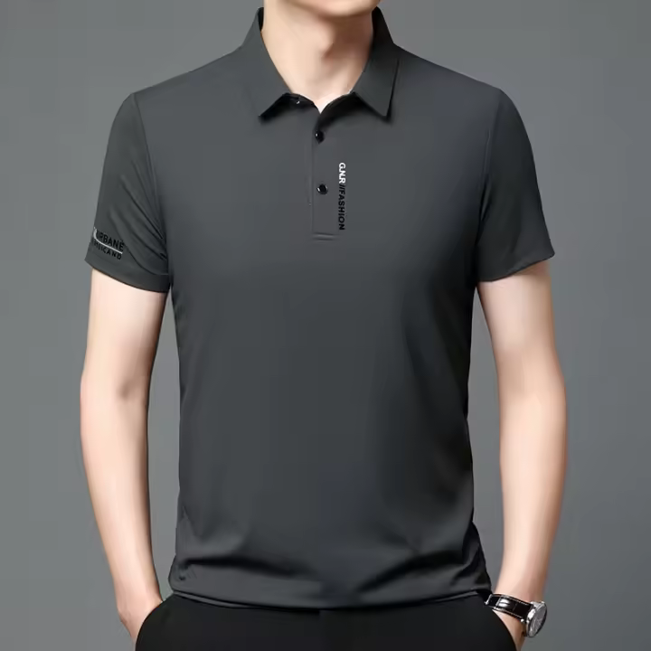 Polo de Camiseta con Cuello de Moda para Hombres Primavera-Otoño Manga Larga - 1