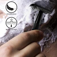 Maquinilla de afeitar de doble filo para hombre, maquinilla de afeitar de Metal reutilizable, con una sola hoja clásica de 10 piezas - details 7