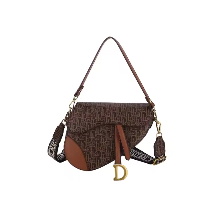 Bolso Bandolera Estampado Con Letras Para Mujer, Bolso Cruzado Informal, Bolso De Hombro Ancho Cómodo - 1