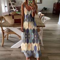 Vestido largo de verano para mujer, vestidos casuales sin mangas estampados de moda - details 1