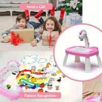 Mesa de Proyección para Niños en Forma de Pony Tablero de Dibujo de Graffiti Eléctrico con Música - details 5