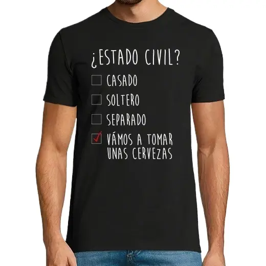 Estado Civil 2 - Hombre Camisetas CERVEZA,Pack Regalo Camiseta Personalizada - 1