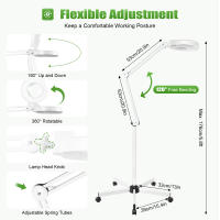 Lámpara LED lupa de pie, lupa iluminadora, lámpara estética, profesional, 5 dioptros, lámpara de brazo giratorio, ajustable - details 5