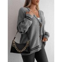 Punto con cuello en V de estilo coreano para mujer, corte holgado, moda primavera otoño, ropa informal - details 21
