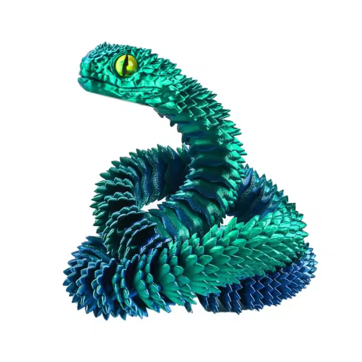 Juguete de serpiente impreso en 3D realista, adorno de serpiente simulada Multicolor de 30/45/60cm, modelo de simulación de Animal PLA para Halloween - 1