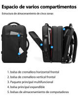 Mochila de gran capacidad para hombre, mochila de viaje de ocio, expandible, impermeable, interfaz USB - details 4