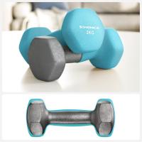 mancuernas, 3 pares, 2 x 1 kg, 2 x 2 kg, 2 x 3 kg, soporte de almacenamiento, gimnasio y musculación, revestimiento de neopreno antideslizante - details 4