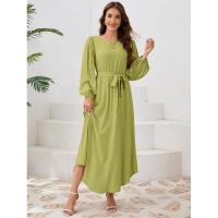 Vestido casual de manga larga para mujer, prenda elegante de color bastante sólido, para 2025 - details 8
