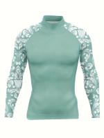 Protección solar para hombres, parte superior de traje de baño de cuello alto, de secado rápido, elástica - details 6