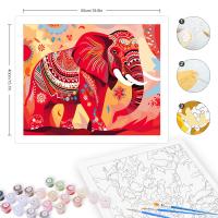 RUOPOTY Pintura al Acrílico de Elefante DIY con Números Para Decoración del Hogar y Adultos Imagen de Dibujos Animados en Lienzo Tamaño 40x50cm Estilo Abstracto - details 4