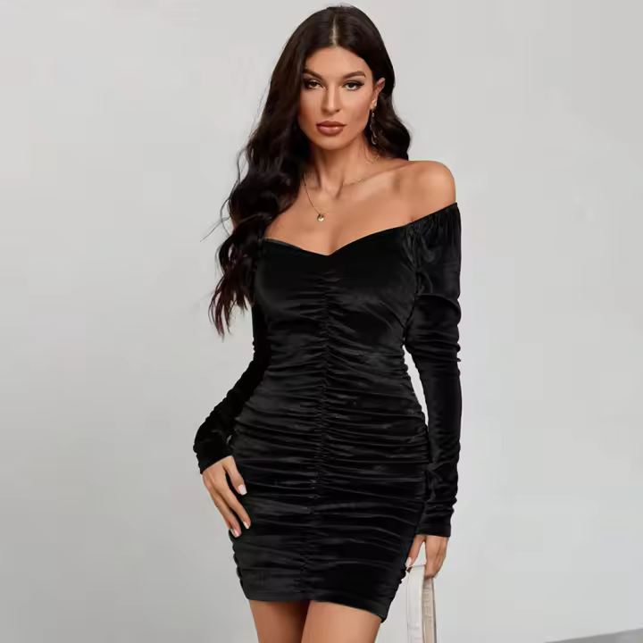 Vestido de terciopelo para mujeres - 1
