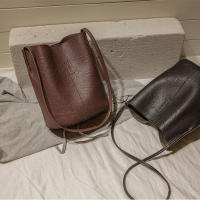 Bolso de hombro Vintage de gran capacidad para mujer, bolso cruzado informal de cuero PU, Color sólido, bolso de compras con asas - details 26