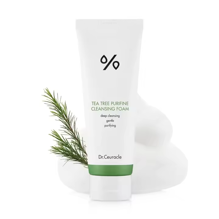 Dr.Ceuracle Tea Tree Purifine - Limpiador facial de limpieza suave para el cuidado de la piel coreano, gel a espuma limpiador facial con acabado calmante - 1